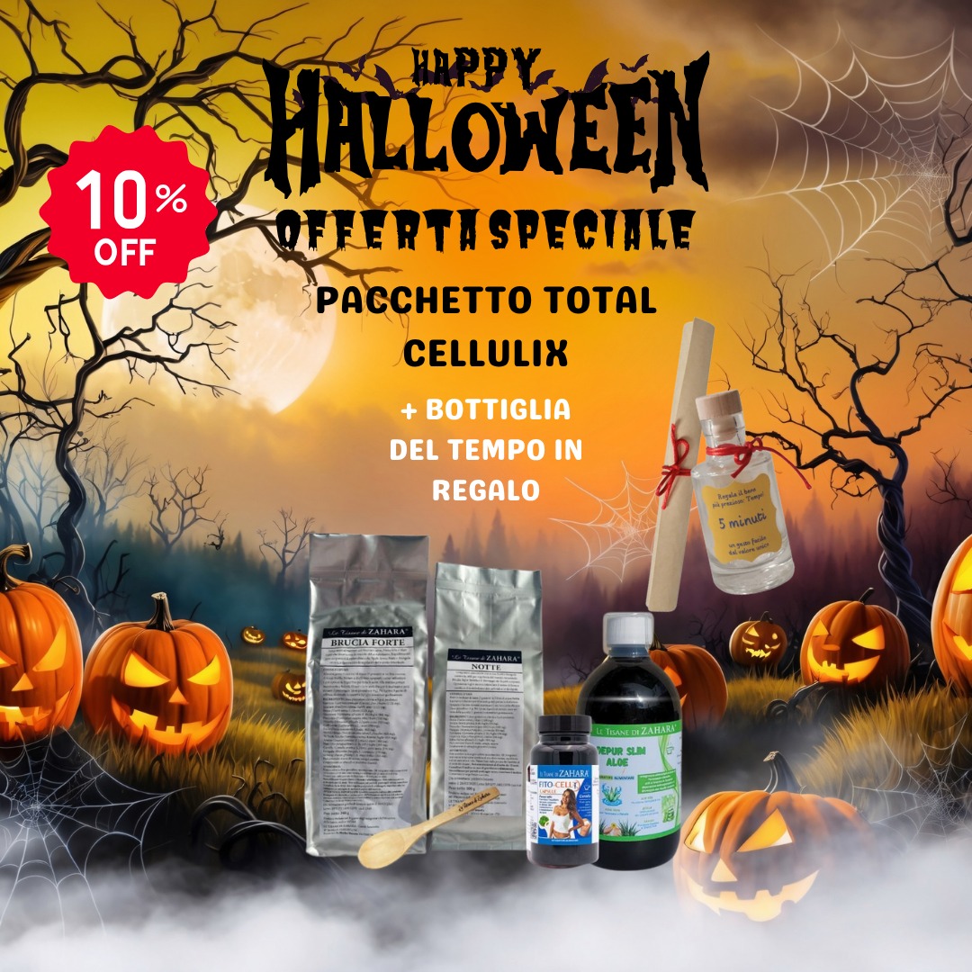 Offerta Halloween Pacchetto Total Cellulix Formula Erbe con Bottiglia del tempo in regalo