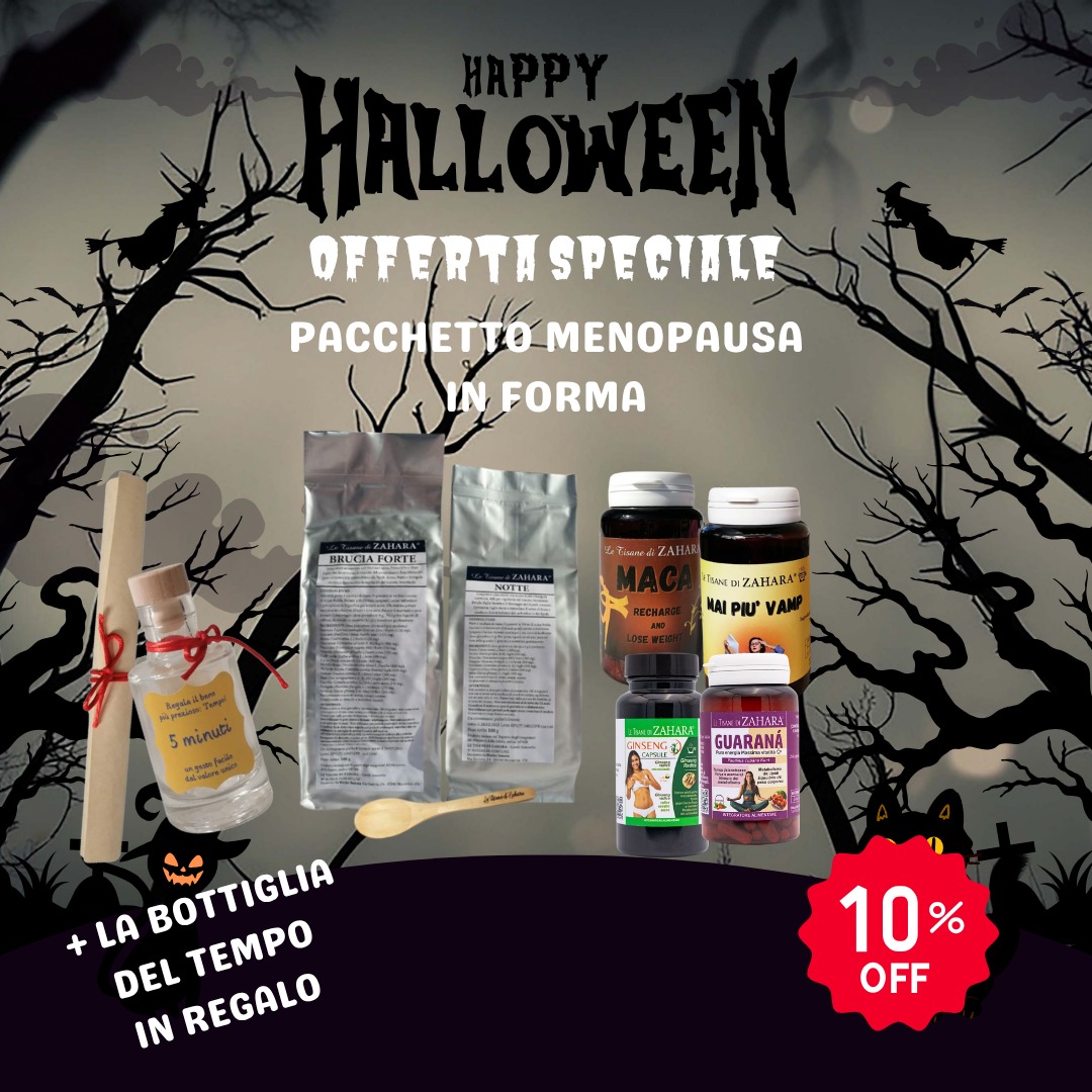 Offerta Halloween Pacchetto Menopausa in Forma Formula Erbe con Bottiglia del tempo in regalo