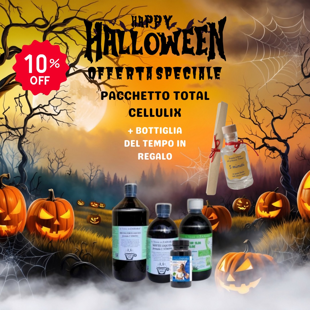 Offerta Halloween Pacchetto Total Cellulix Formula 2 Strong con Bottiglia del tempo in regalo